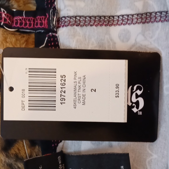 NWT Hot Topic 🔥 2x skeleton animals corset,pink / black cami tank. - Picture 7 of 15